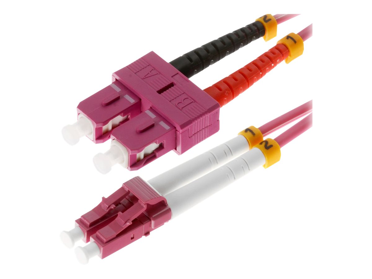 Helos LWL Patchkabel OM4 LC-SC 10m Multimode erikaviolett