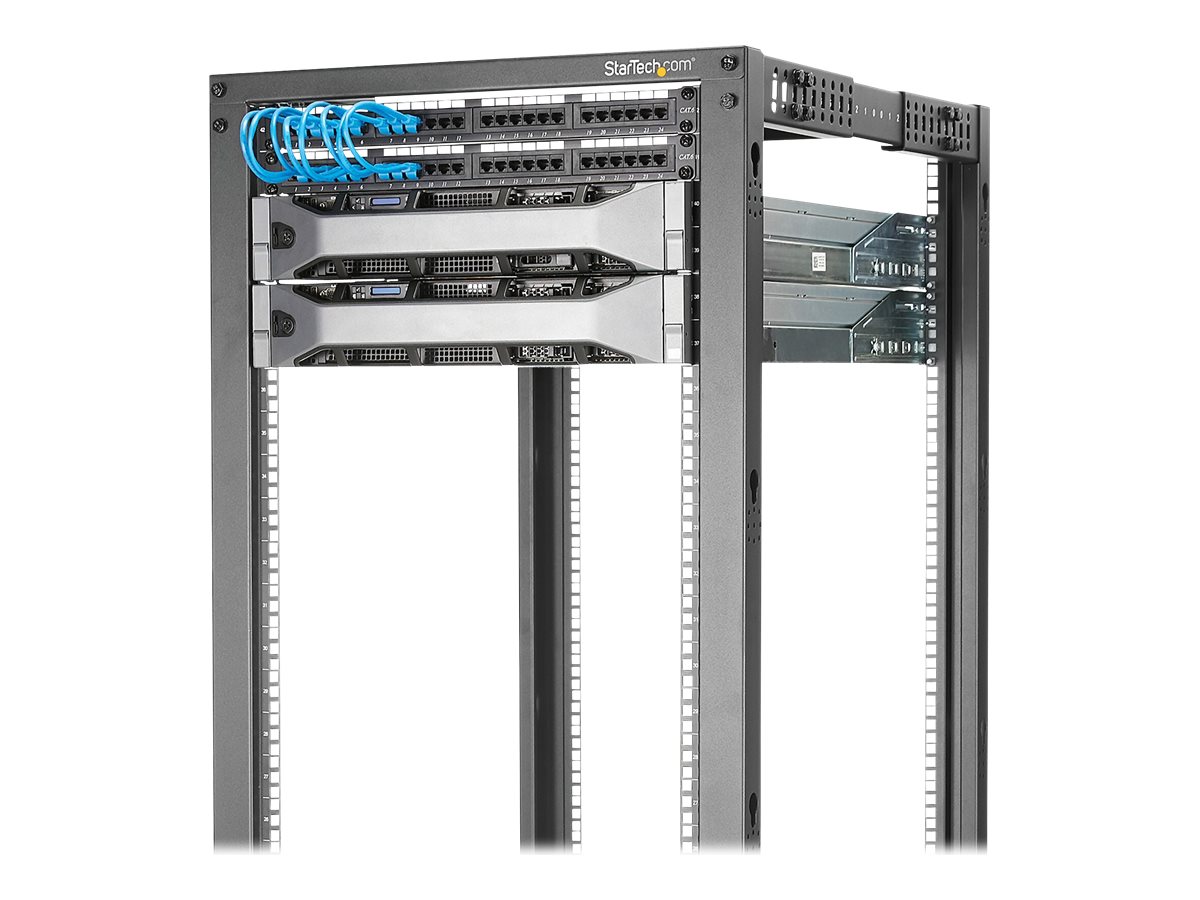 STARTECHCOM 48,26cm 19Zoll Serverschrank 15HE Laborgestell Tiefenverstellbar zwischen 56 und 102 cm 544 kg Kapazitat mit Roll