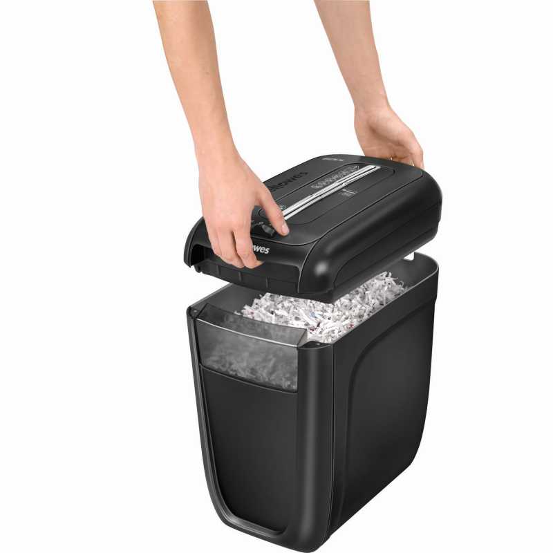 Fellowes Powershred 60Cs Aktenvernichter mit Partikelschnitt P-4, 4 x 40 mm, bis 10 Blatt, schwarz