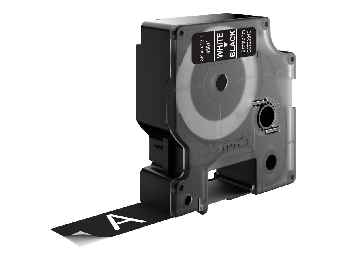 Dymo D1 19mm Weiß auf Schwarz Selbstklebend