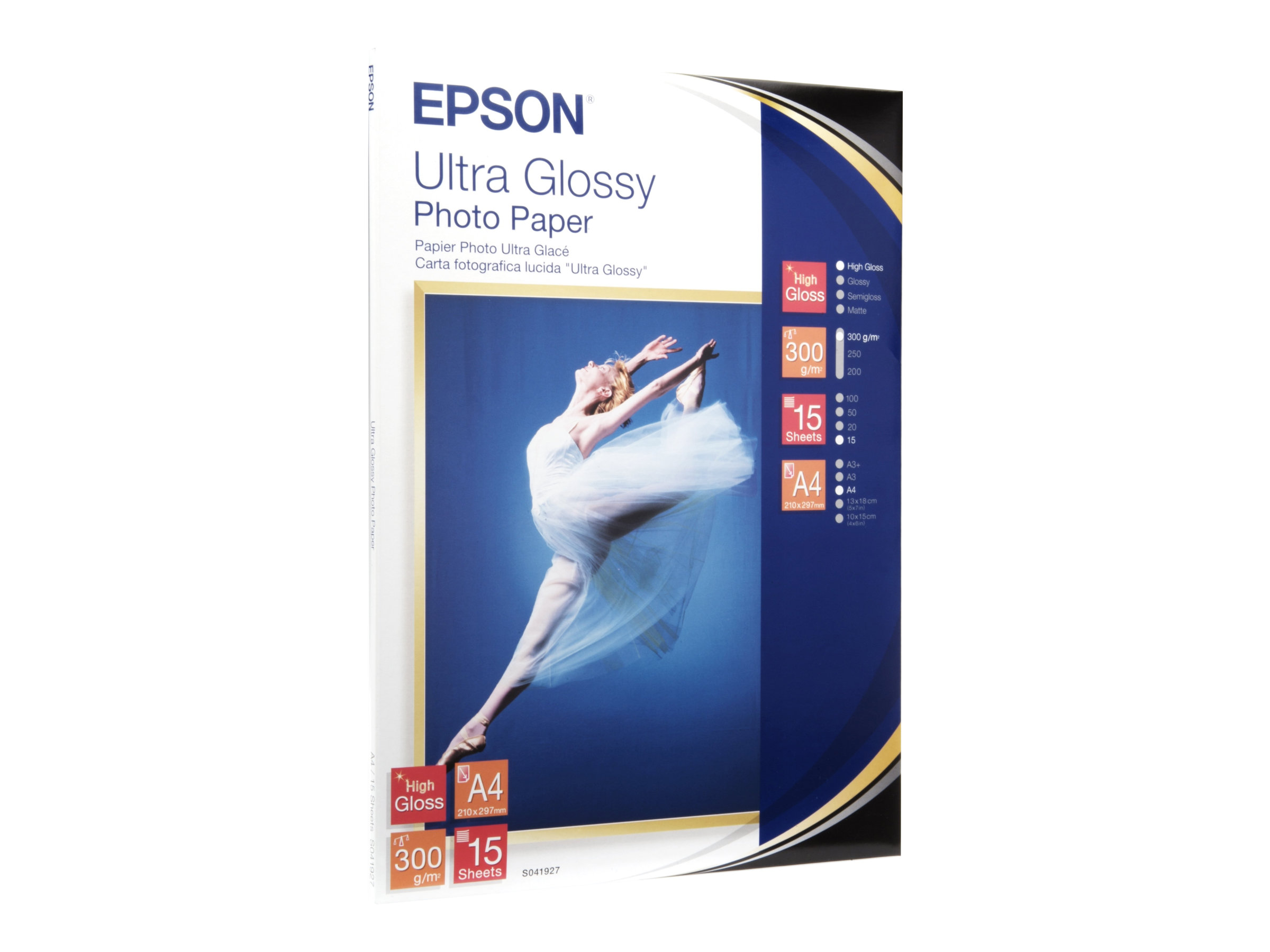 EPSON Fotopapier S041927 DIN A4 hochglaenzend 300 gqm 15 Blatt