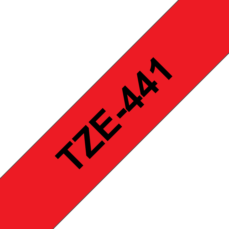 Brother TZe-441 18mm Schwarz auf Rot