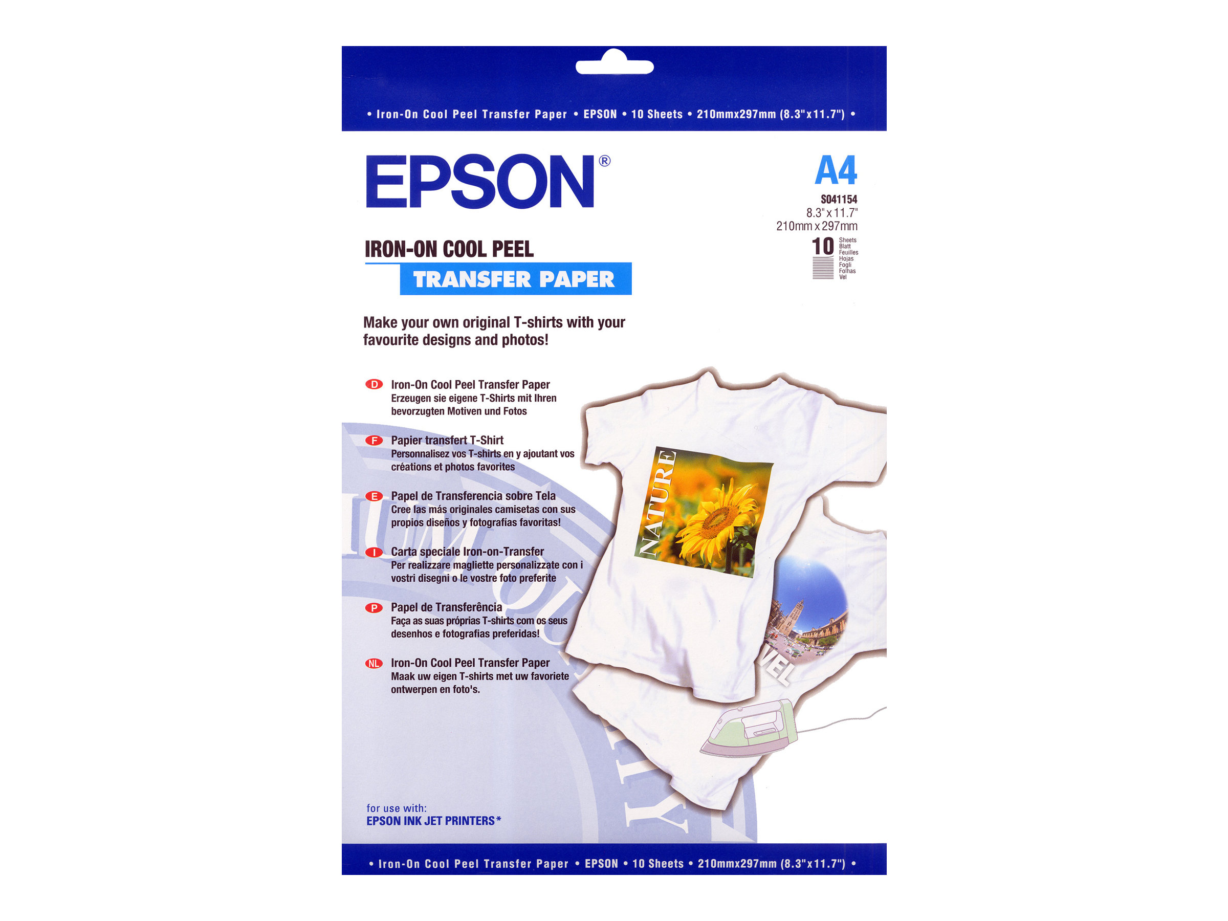 EPSON S041154 Ironontransfer Papier 120gm2 A4 10 Blatt 1erPack