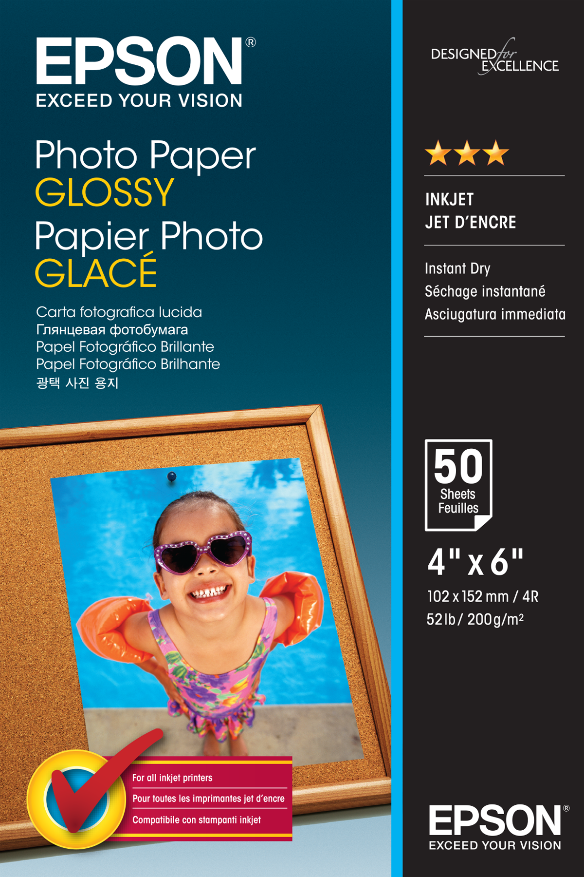 EPSON S042547 Foto Papier glaenzend 200gm2 100x150mm 50 Blatt 1erPack