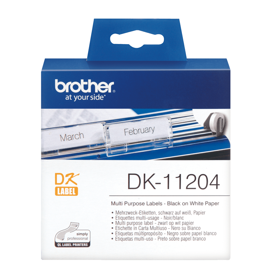 Brother DK-11204 Mehrzwecketiketten Schwarz-Weiß 17x54mm