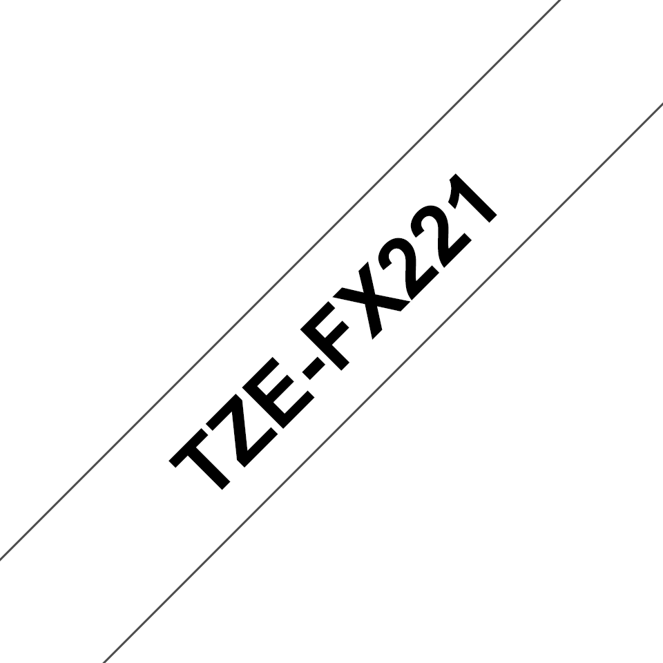 Brother TZe-FX221 Schriftband Schwarz auf Weiß 9mm x 8m
