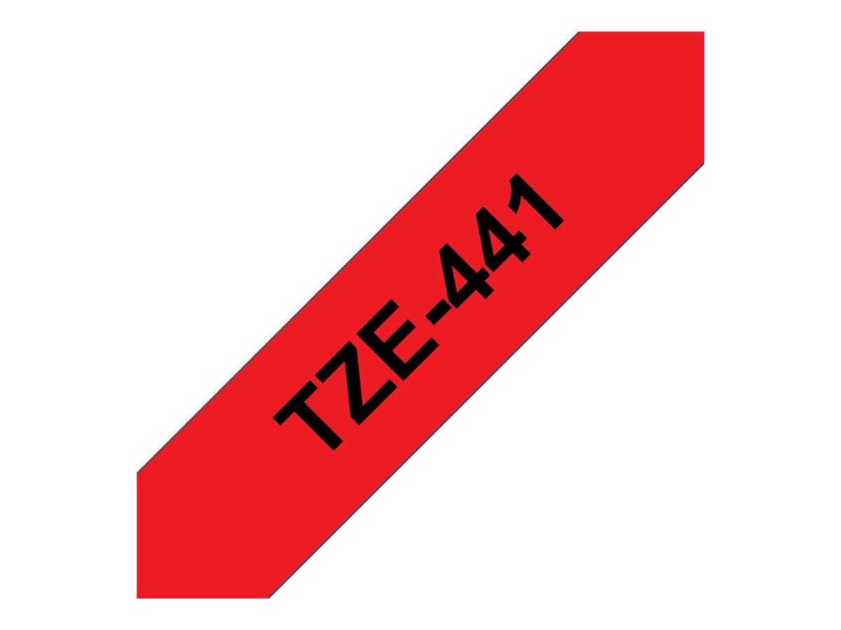 Brother TZe-441 18mm Schwarz auf Rot
