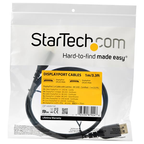 StarTech.com DisplayPort 1.4 Kabel 8K 60Hz 1m