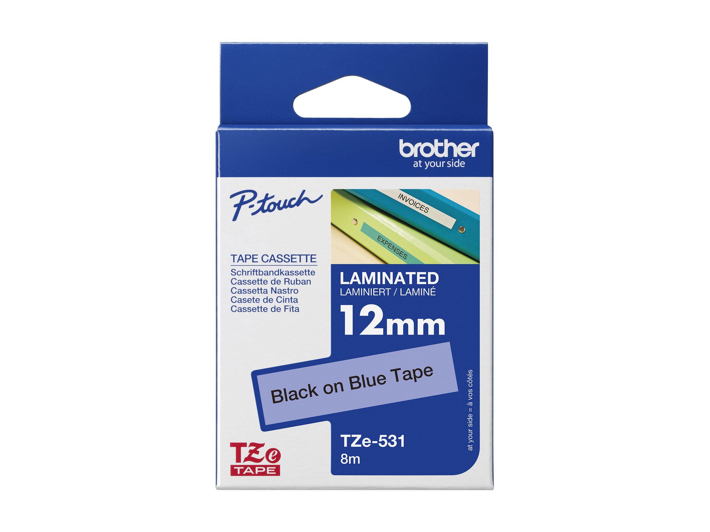 Brother TZe-531 12mm Schwarz auf Blau