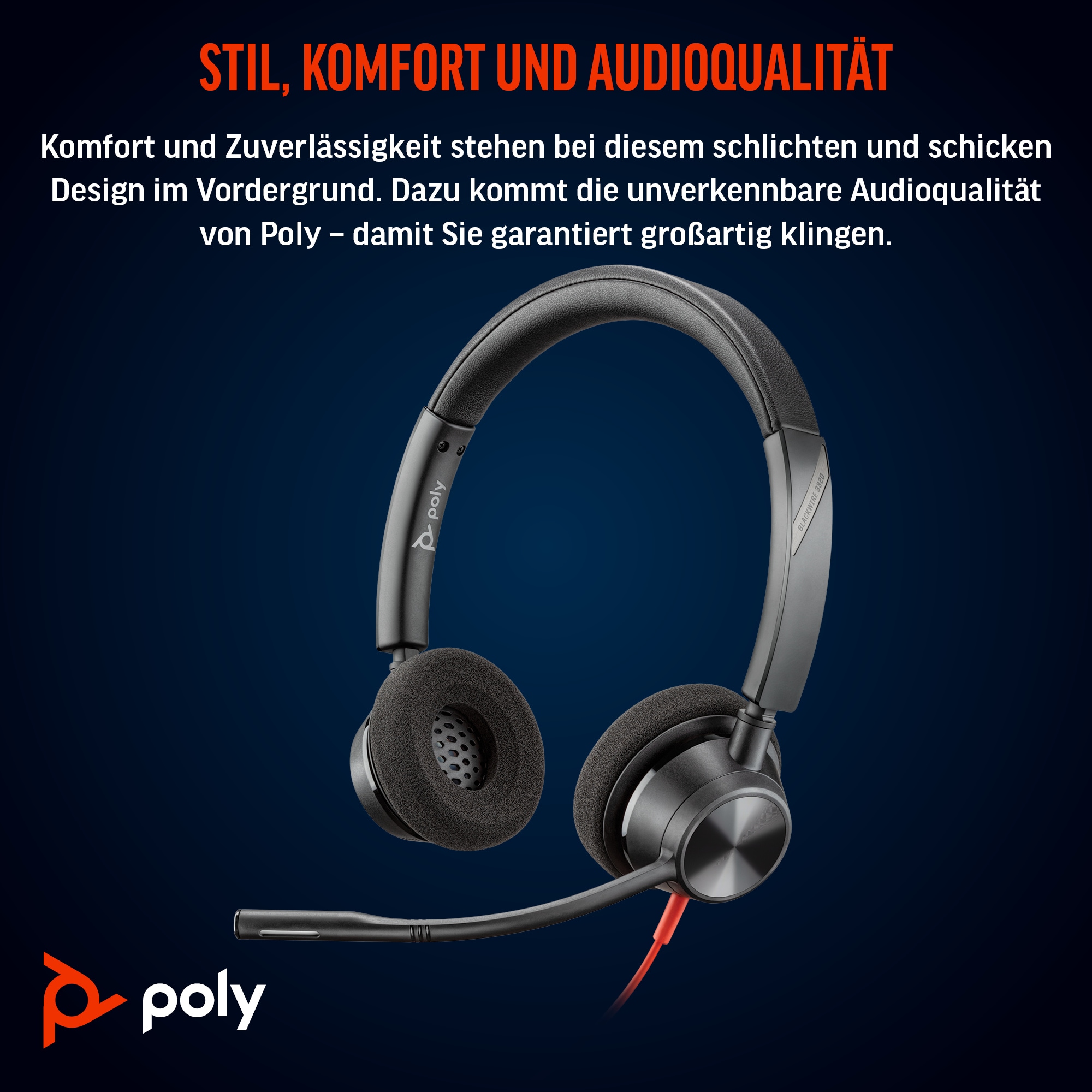 Poly Blackwire 3320 Headset Kabel Stereo