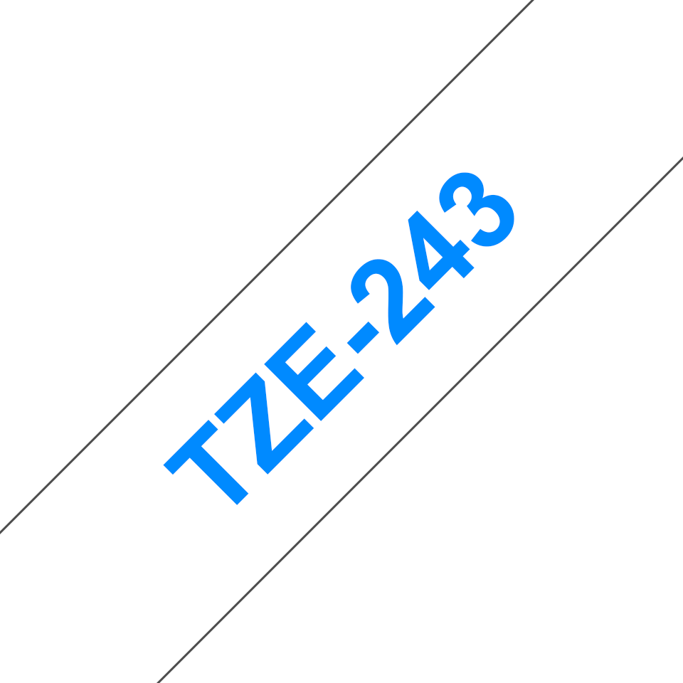 Brother TZe-243 18 mm blau/weiß