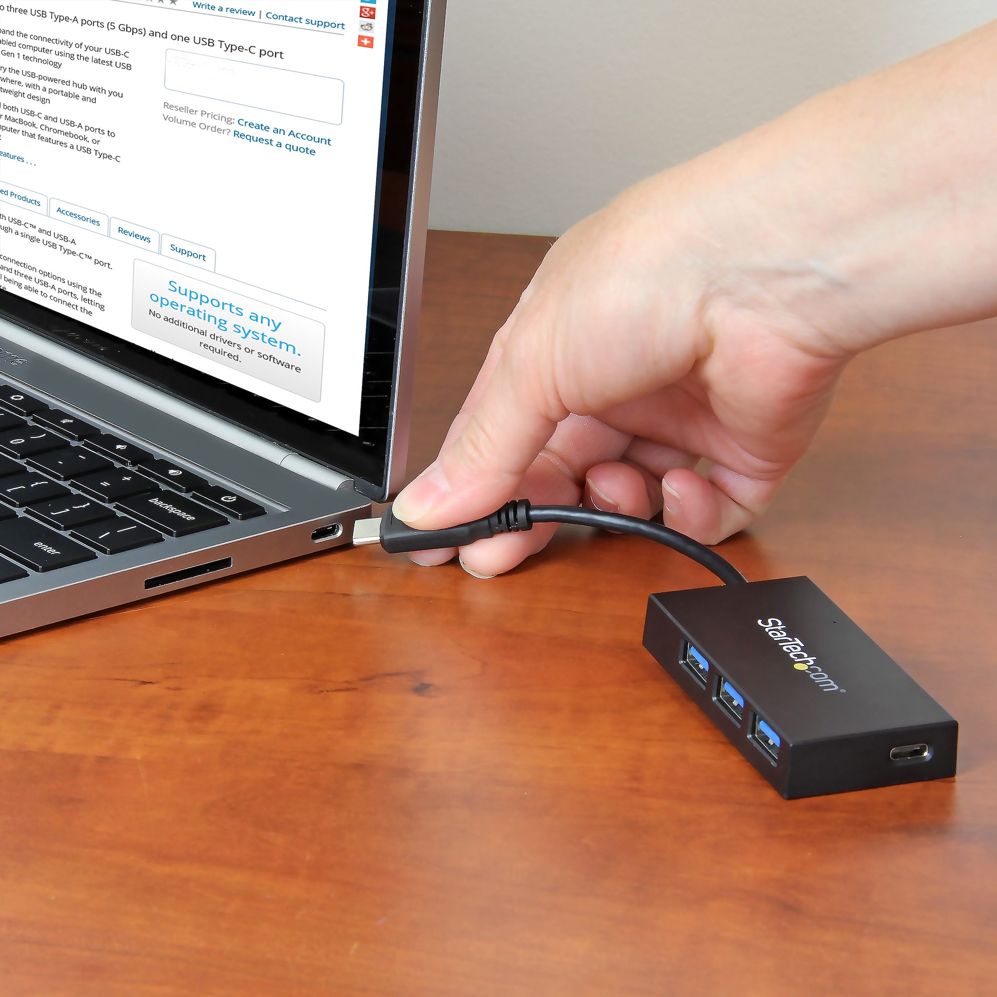 StarTech.com 4-Port USB-C Hub USB 3.1 Gen 1