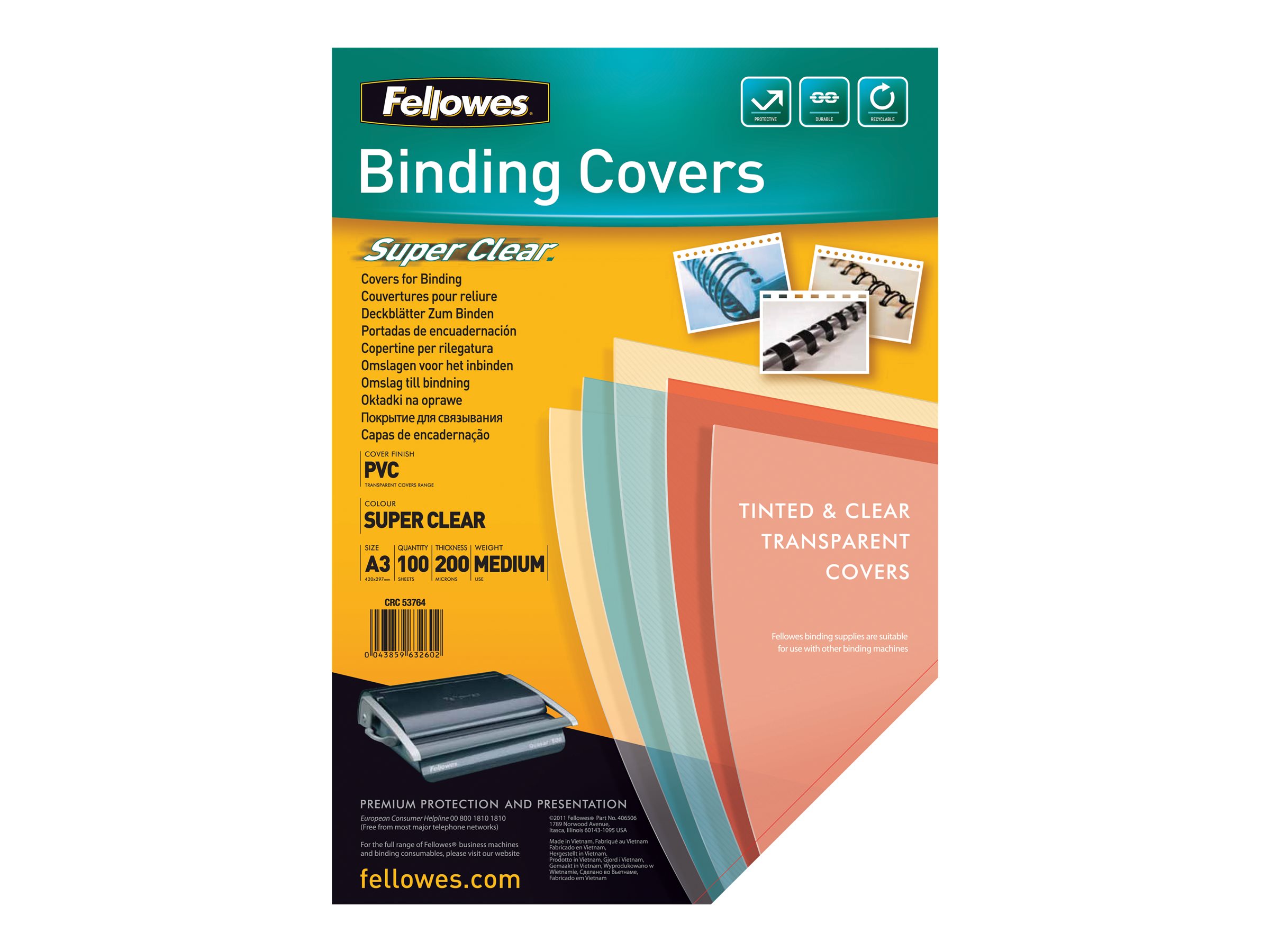 Fellowes Superclear PVC A3 200 Mikron