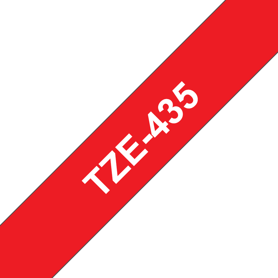 Brother TZe-435 12mm Weiß auf Rot