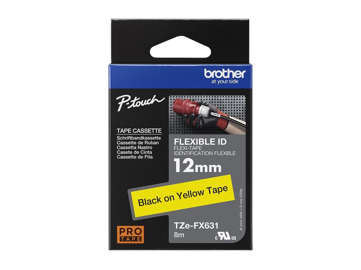 Brother TZe-FX631 Schwarz auf Gelb