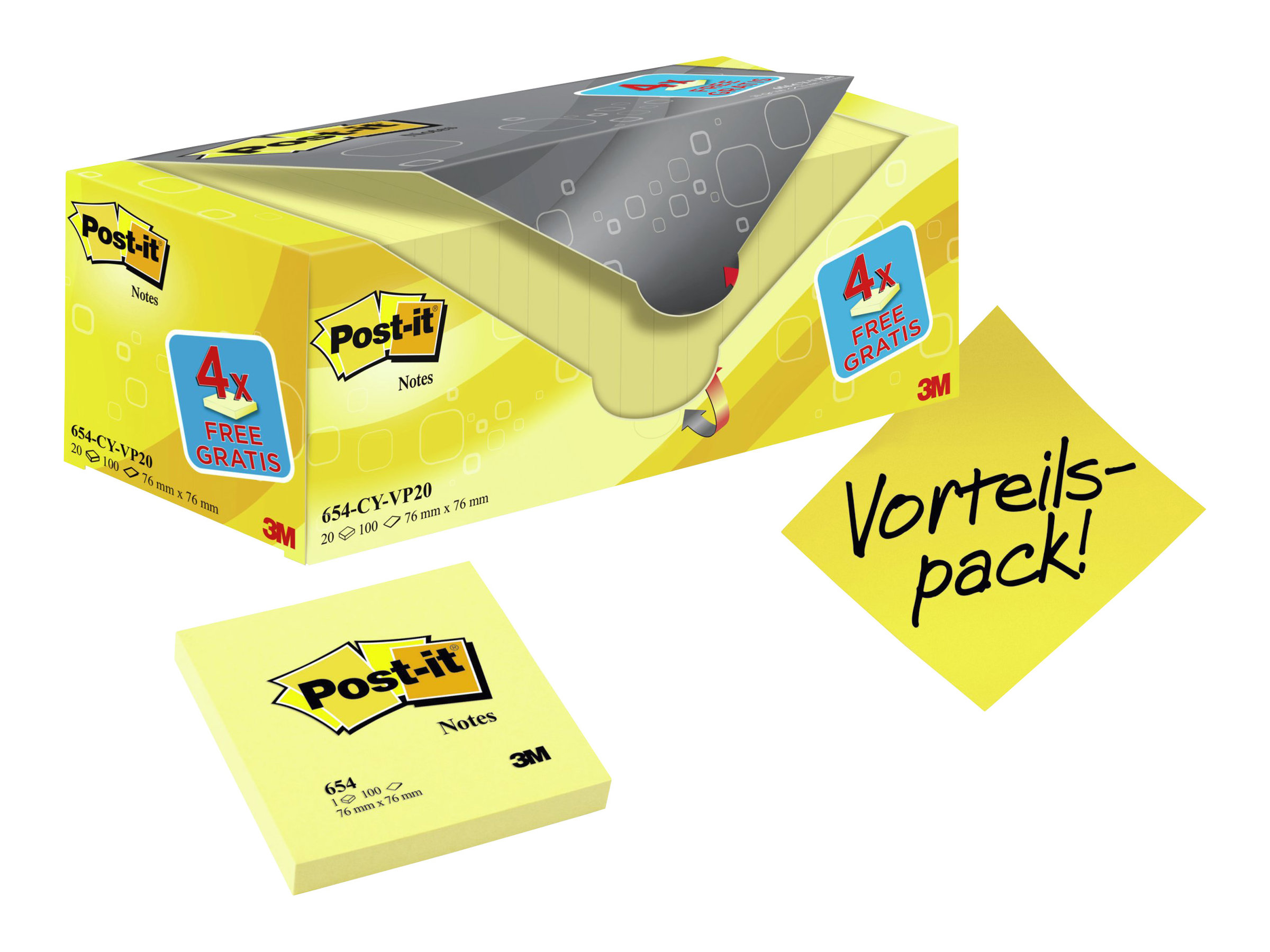 3M Post-it Notes Gelb 20 Blöcke