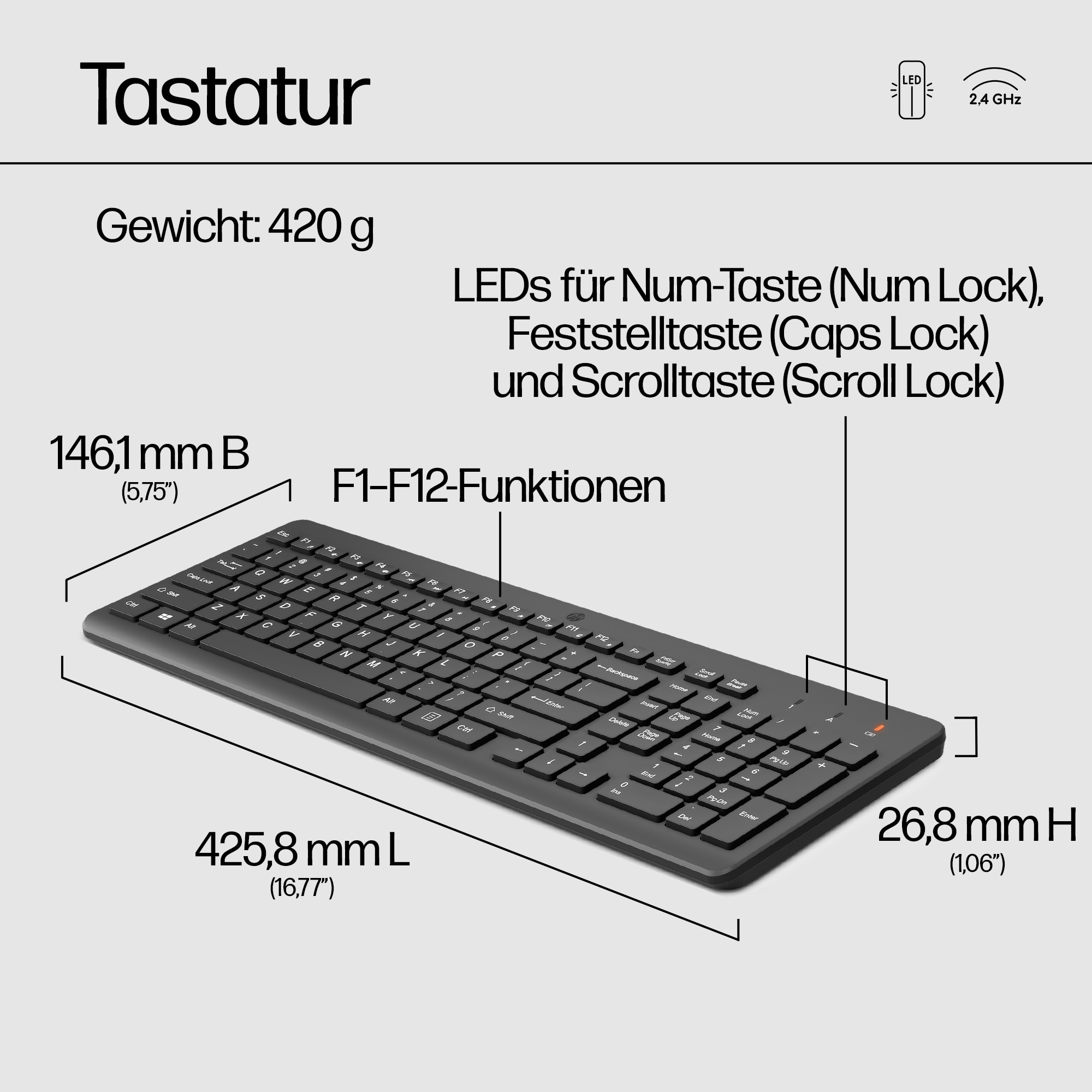 HP 330 Tastatur-Maus-Set kabellos 2.4 GHz