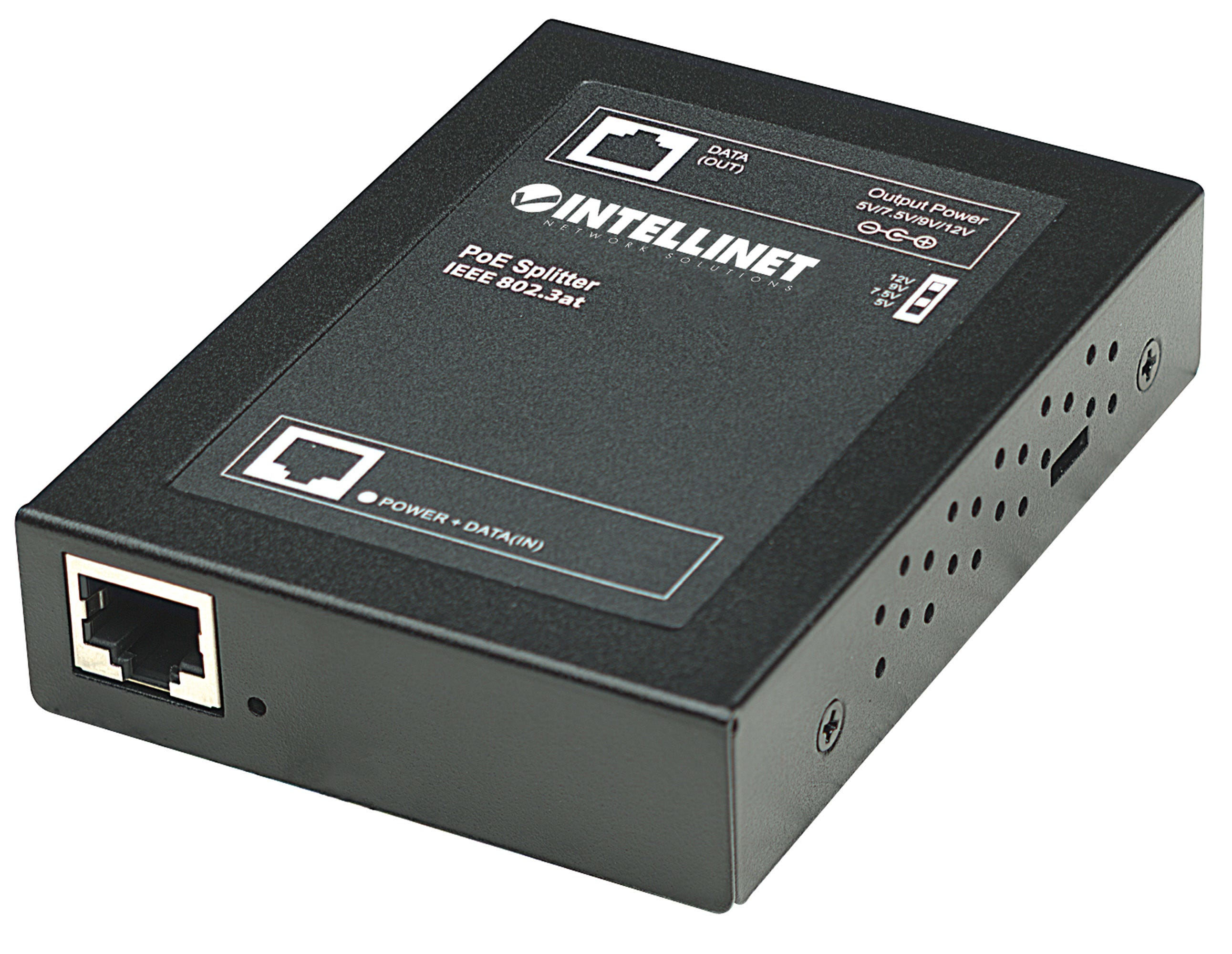 IC Intracom Intellinet PoE+ Splitter IEEE 802.3at 5/7,5/9/12V DC