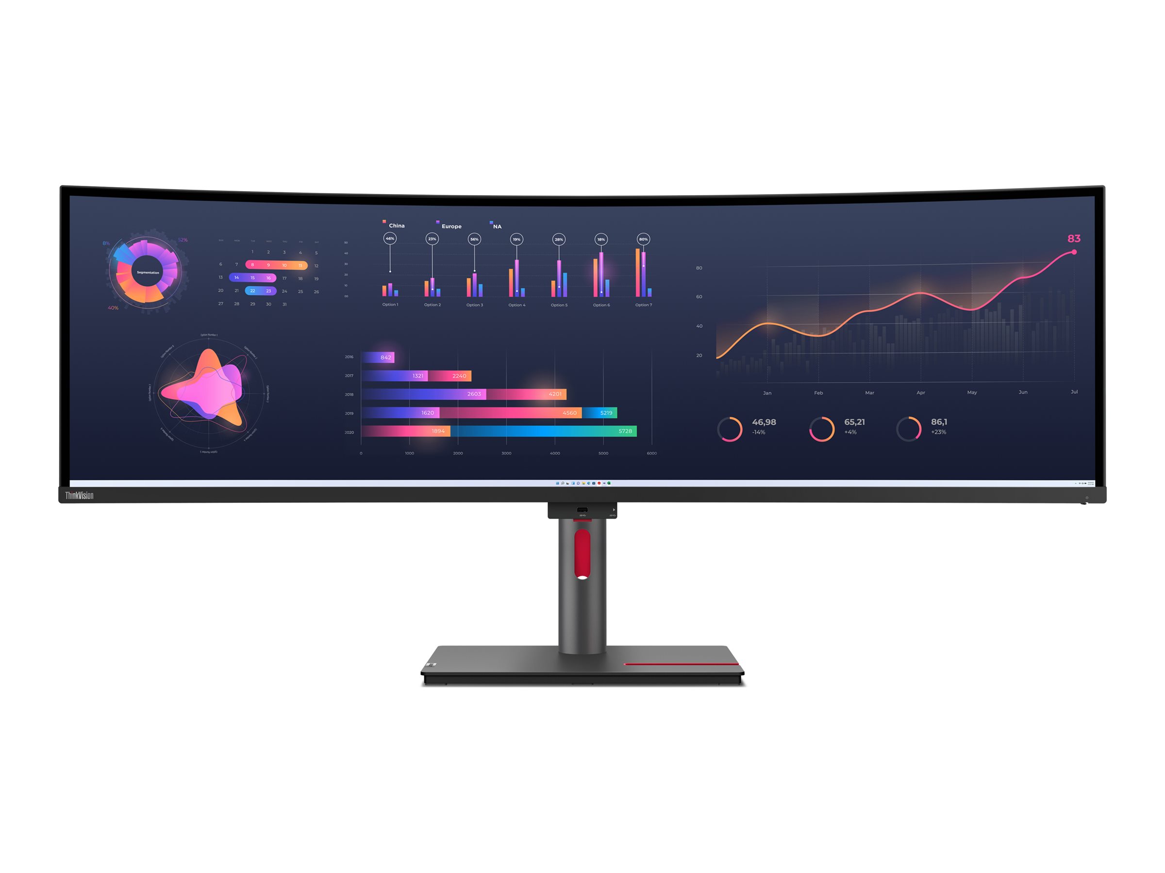 Lenovo ThinkVision P49w-30 LED-Monitor 49 Zoll DQHD gebogen