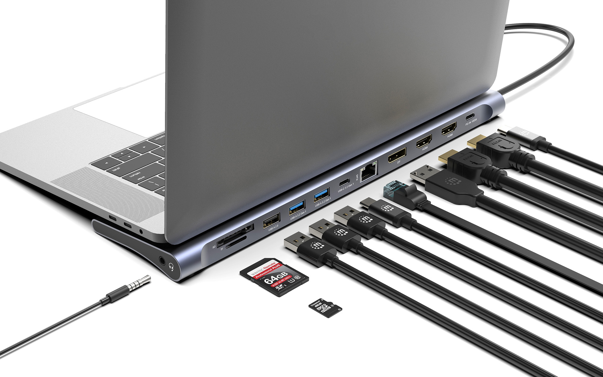 Manhattan 12-in-1 Dockingstation 4K USB-C 3.2 Gen 1