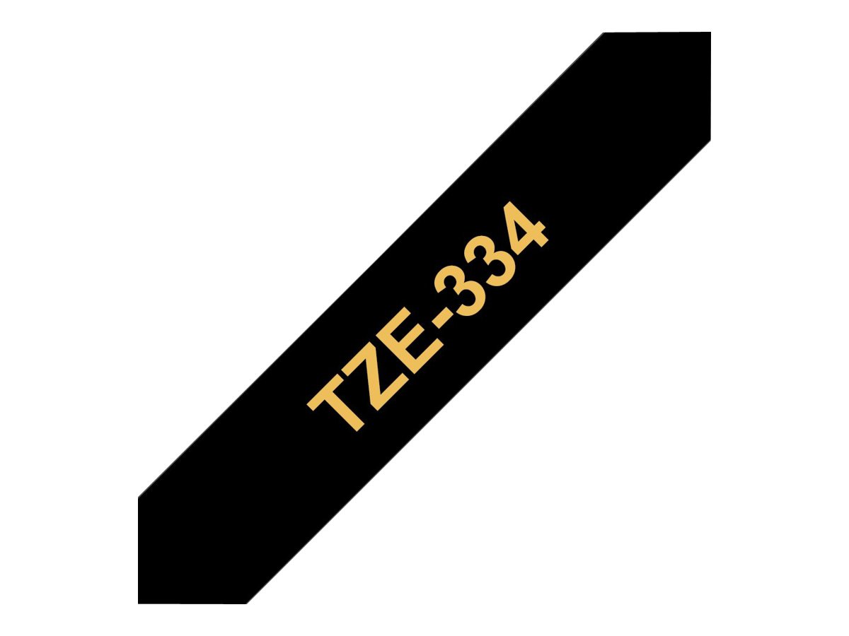 Brother TZe-334 Gold auf Schwarz 12mm