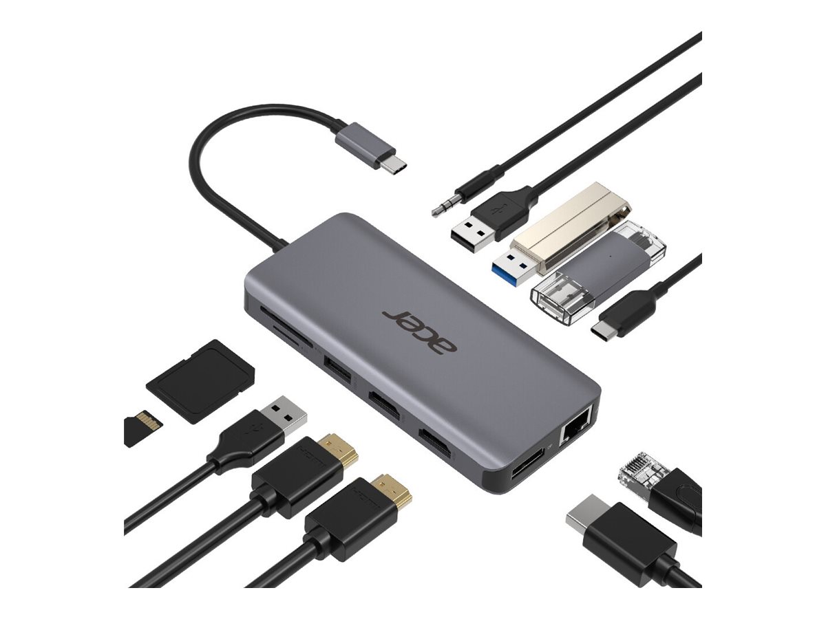 Acer 12-In-1 Type-C Adapter 2xUSB3.2 2xUSB2.0 1xDP