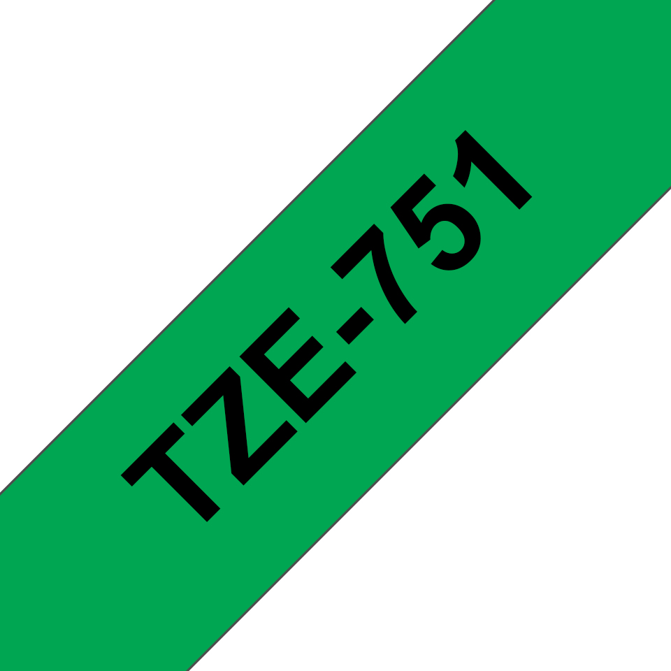 Brother TZe-751 Schwarz auf Grün