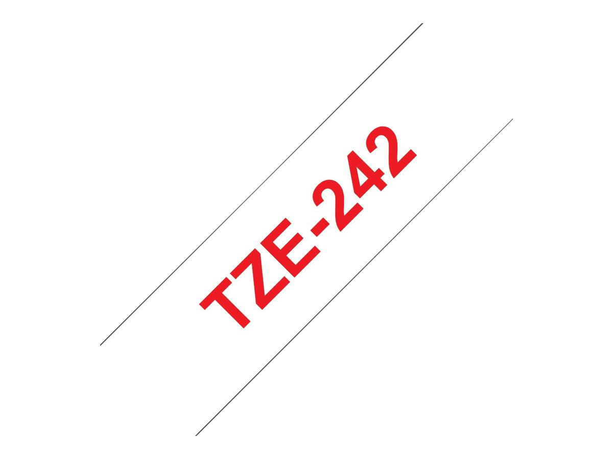 Brother TZe-242 18 mm rot/weiß