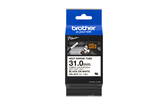 Brother HSe-261E Schrumpfschlauchkassette Schwarz-Weiß 31,0 mm
