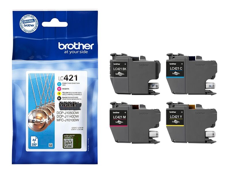 Brother LC421 Tintenpatrone Schwarz Gelb Cyan Magenta