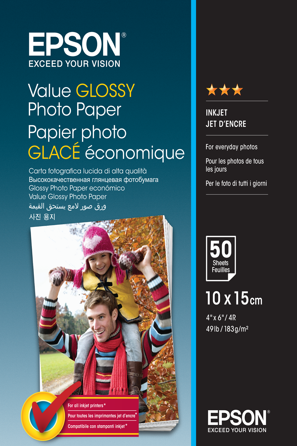EPSON Fotopapier C13S400038 10,0 x 15,0 cm hochglaenzend 183 gqm 50 Blatt