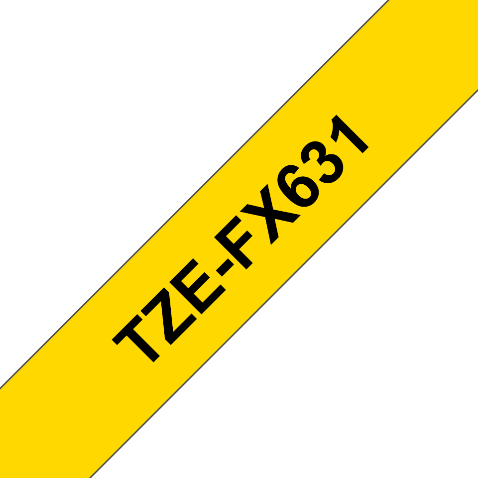 Brother TZe-FX631 Schwarz auf Gelb