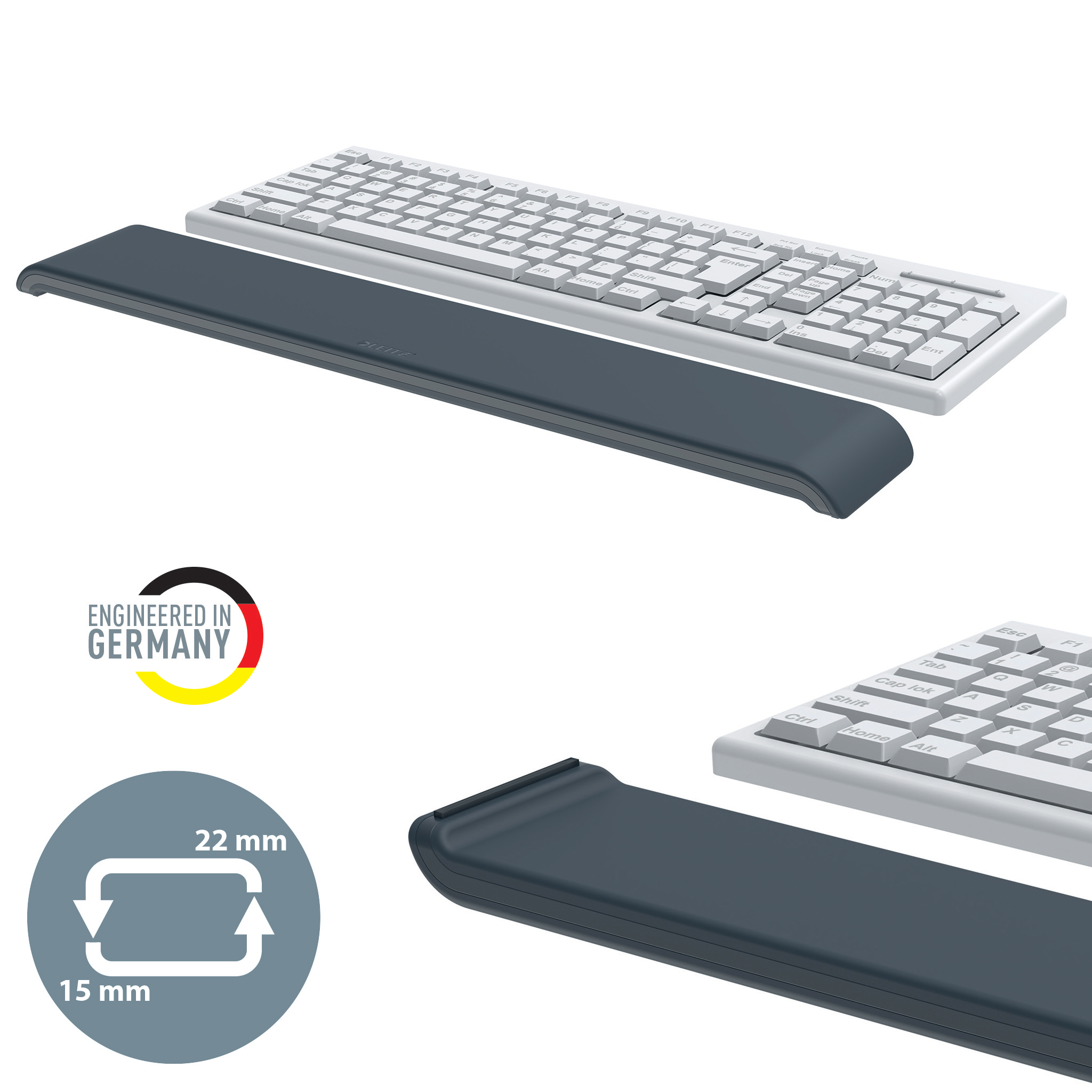 Esselte Leitz Ergo Cosy Tastatur-Handgelenkauflage dunkelgrau