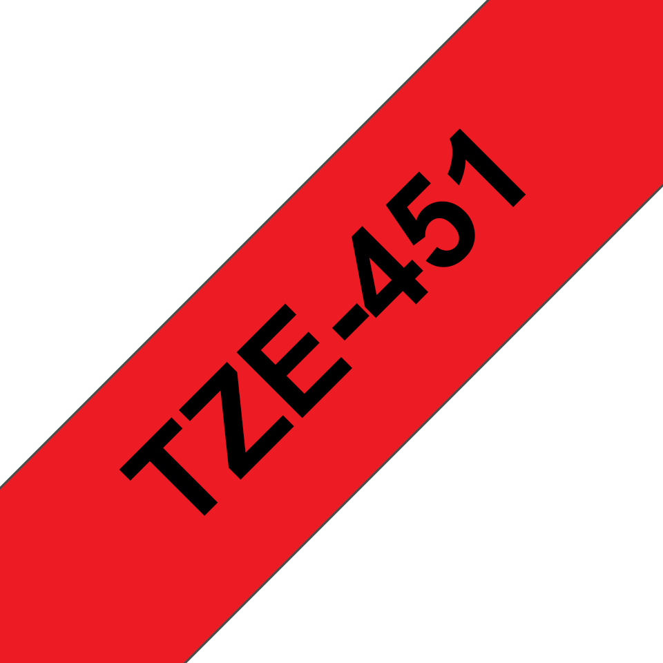 Brother TZe-451 24mm Schwarz auf Rot