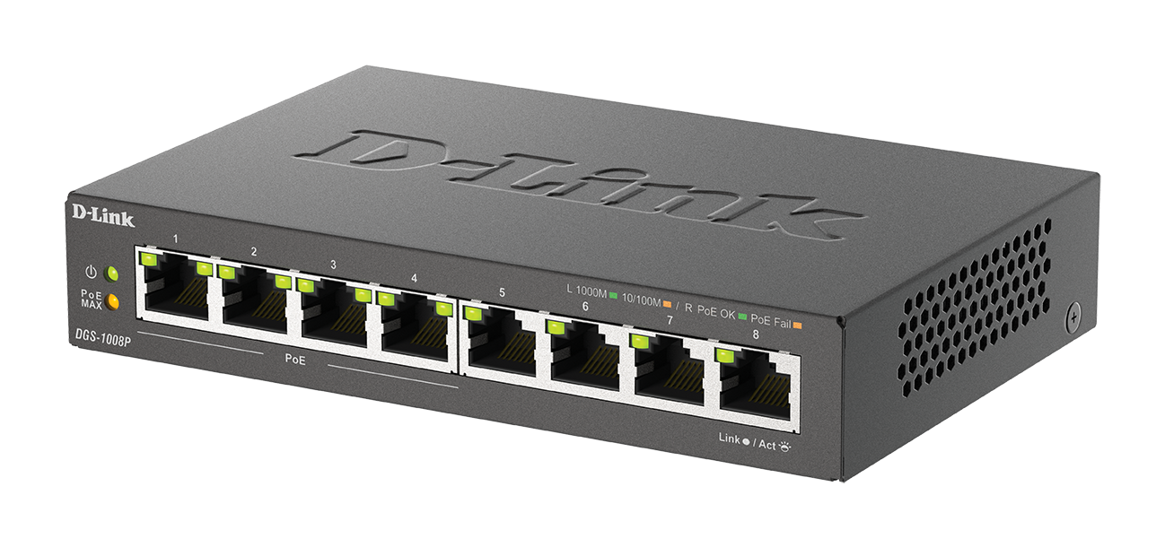 D-Link DGS-1008P 8-Port PoE Gigabit Switch
