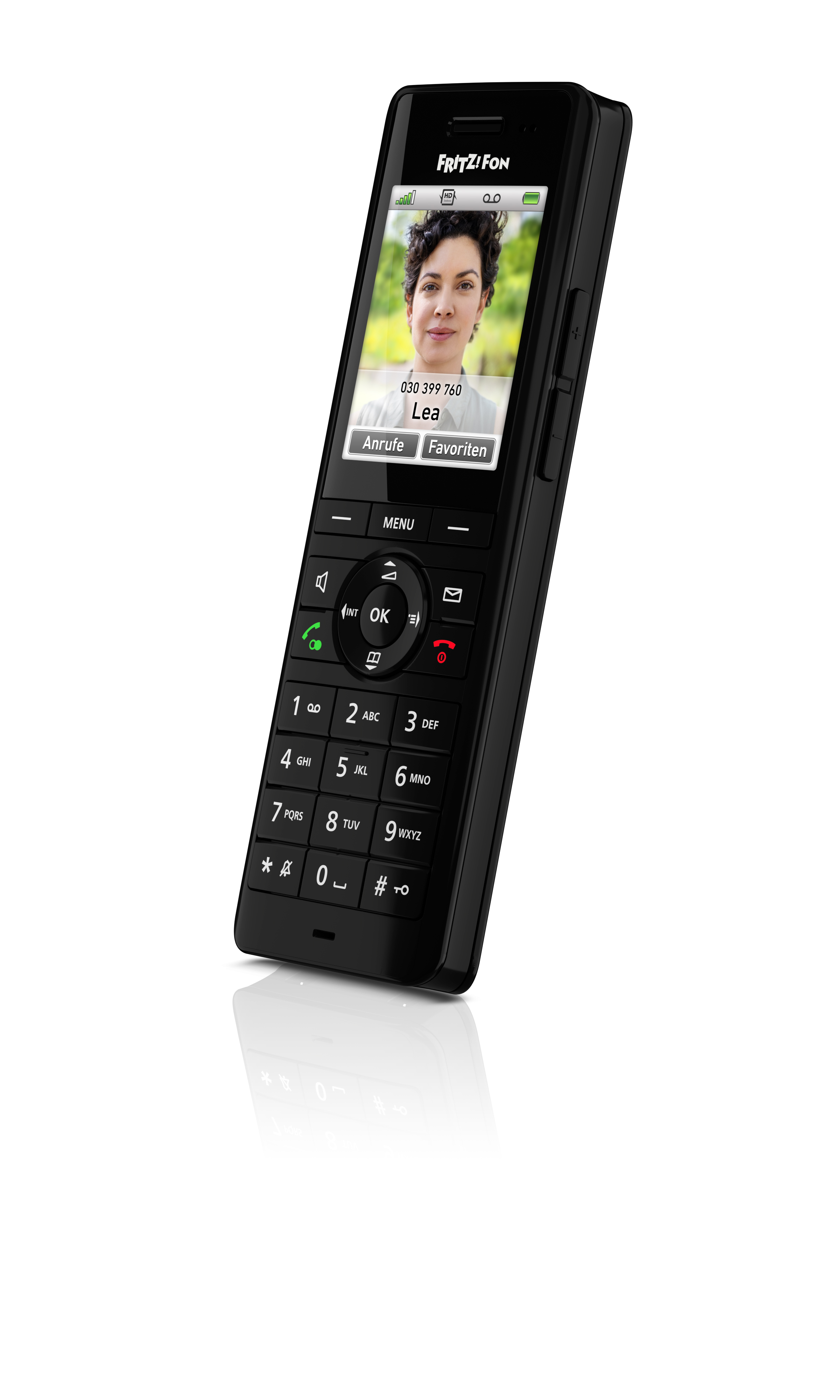 FRITZ FRITZFon X6 Schnurloses Telefon mit Anrufbeantworter schwarz