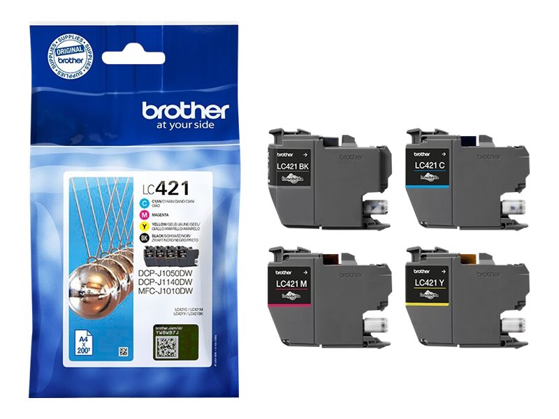 Brother LC421 Tintenpatrone Schwarz Gelb Cyan Magenta