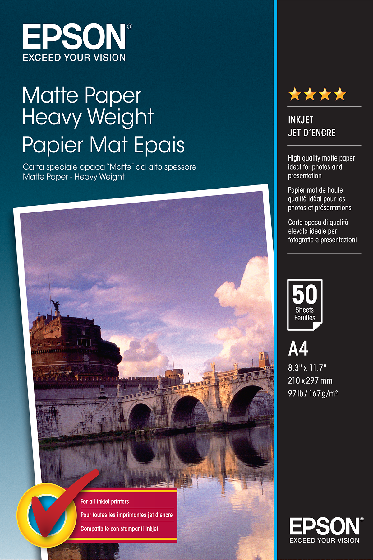 EPSON Fotopapier S041256 DIN A4 matt 167 gqm 50 Blatt