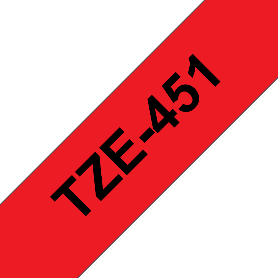Brother TZe-451 24mm Schwarz auf Rot