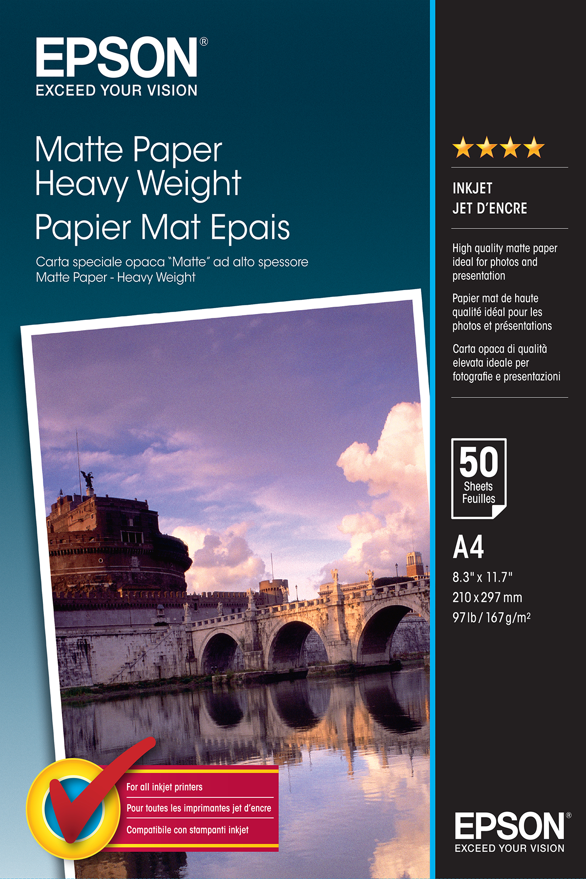 EPSON Fotopapier S041256 DIN A4 matt 167 gqm 50 Blatt