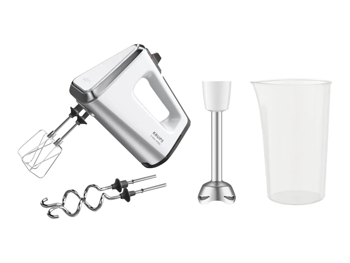 Krups GN9121 3 Mix 9000 Handmixer 750 Watt, weisssilber