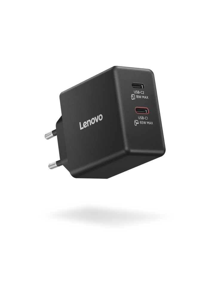 N Lenovo Dual USBC 65W GaN Charger Black EU