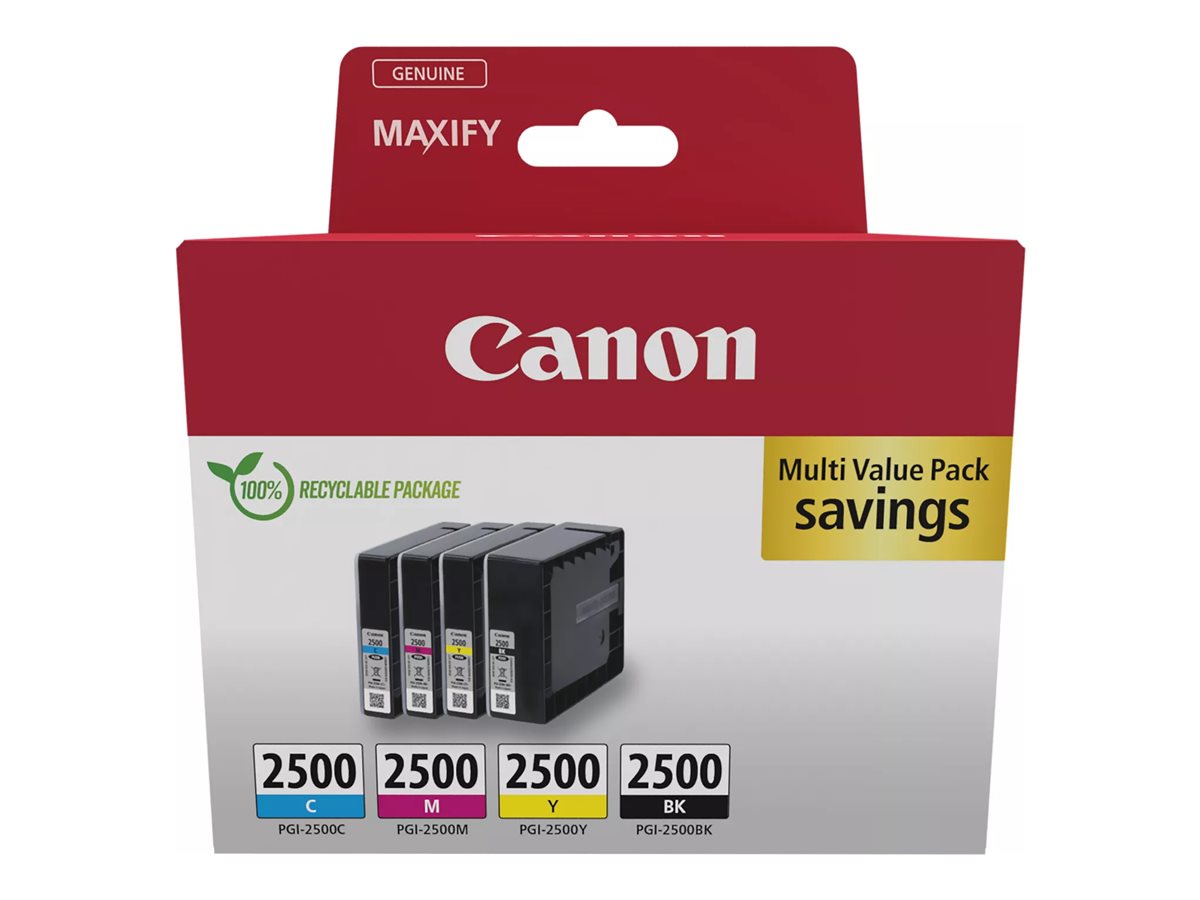 Canon PGI2500 BKCMY schwarz, cyan, magenta, gelb Druckerpatronen, 4erSet