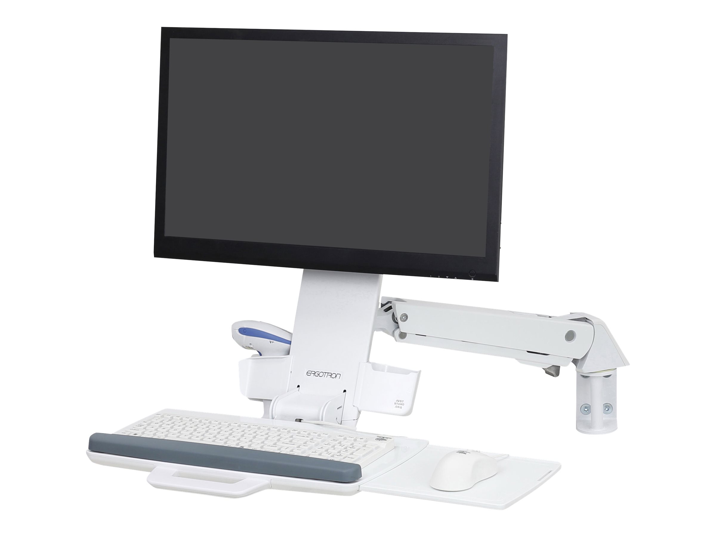 ERGOTRON StyleView SitStand Combo Arm weiss fuer LCD bis 61cm 24 Zoll und Tastatur max 13,2kg VESA 75x75 100x100mm