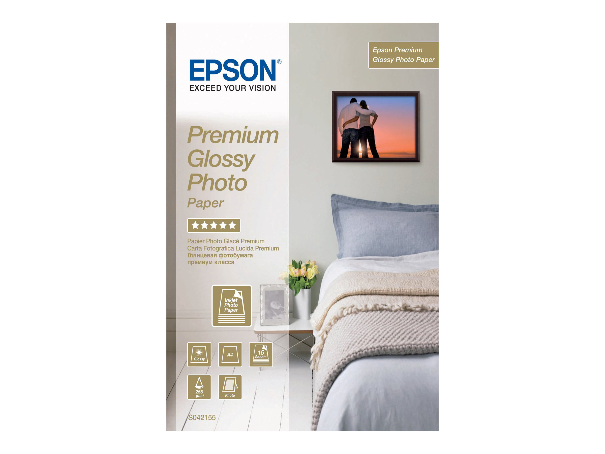 EPSON Fotopapier S042155 DIN A4 glaenzend 255 gqm 15 Blatt
