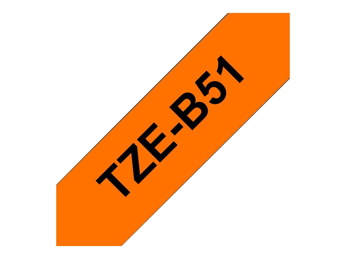 Brother TZe-B51 Schwarz auf Signalorange