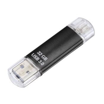 Hama FlashPen Laeta Twin schwarz 32 GB