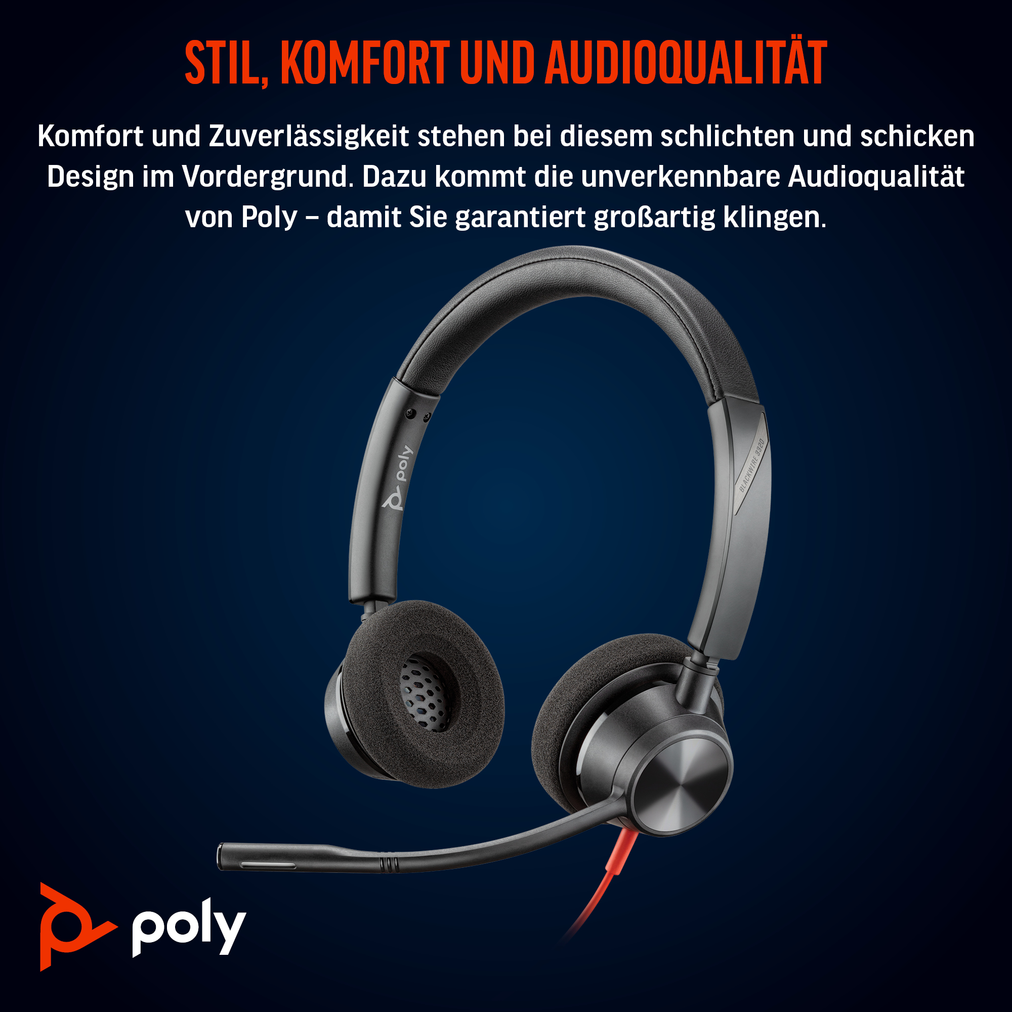 Poly Blackwire 3320 Headset Kabel Stereo