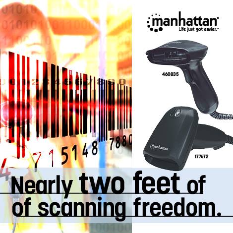 Manhattan Long Range CCD Barcode-Scanner USB
