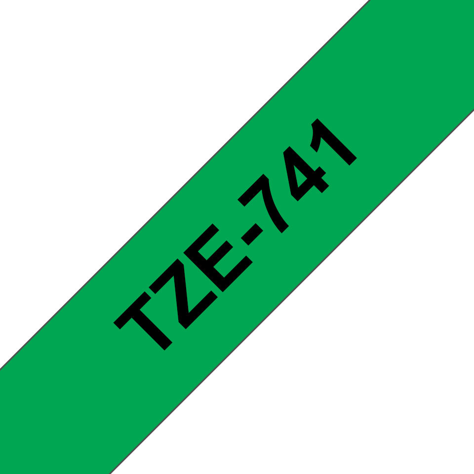 Brother TZe-741 Schwarz auf Grün